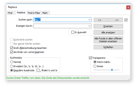 Wildcards in Notepad++ - effizient suchen und ersetzen - MEDtech ...